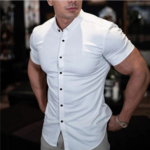 Men's Slim Fit Short Sleeve Casual Shirt