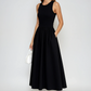 Sleeveless Cotton Blend Maxi Dress 0