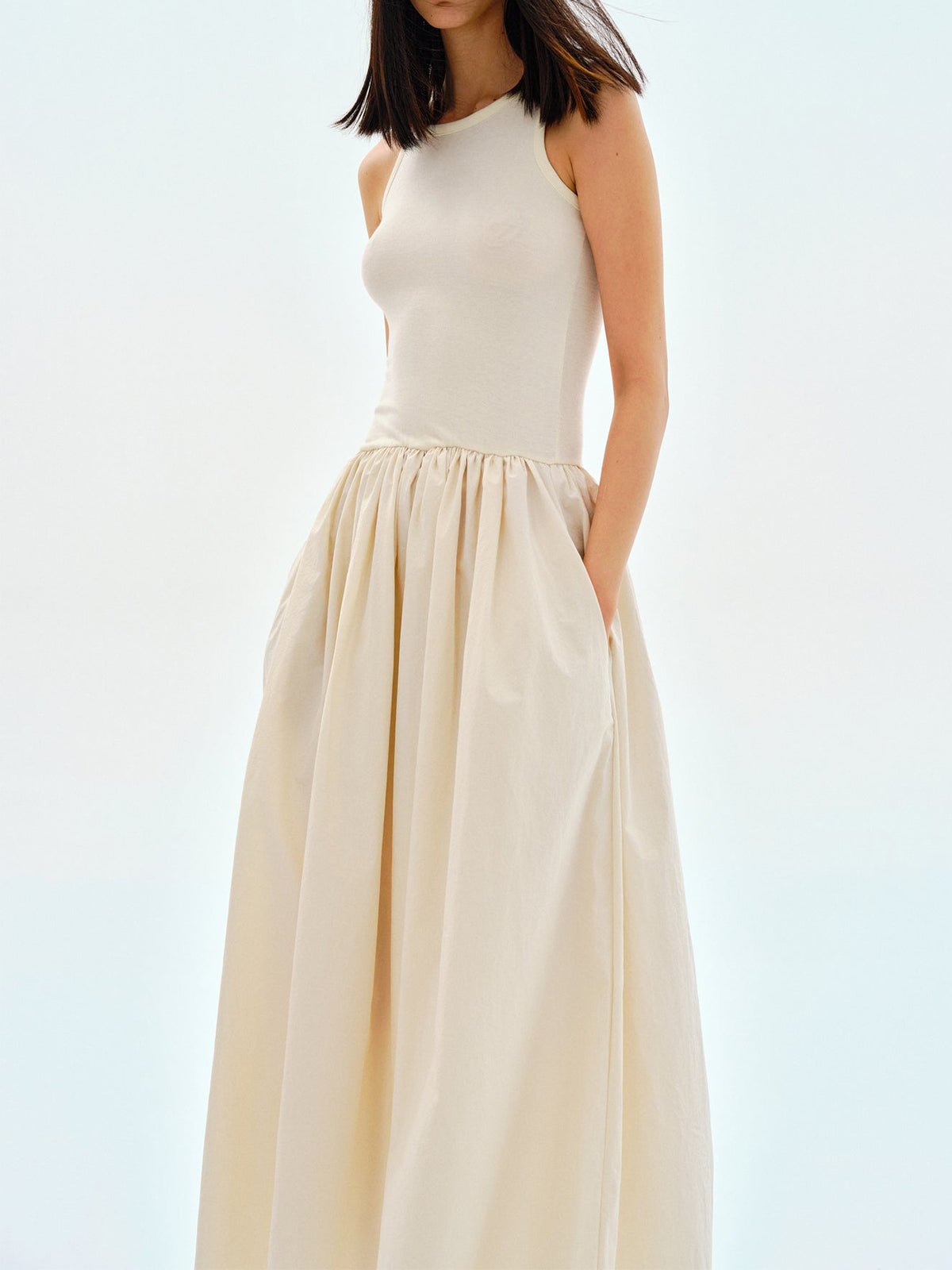 Sleeveless Cotton Blend Maxi Dress 2