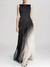 Sleeveless Satin Gown Maxi Dress - for Special Occasions 0