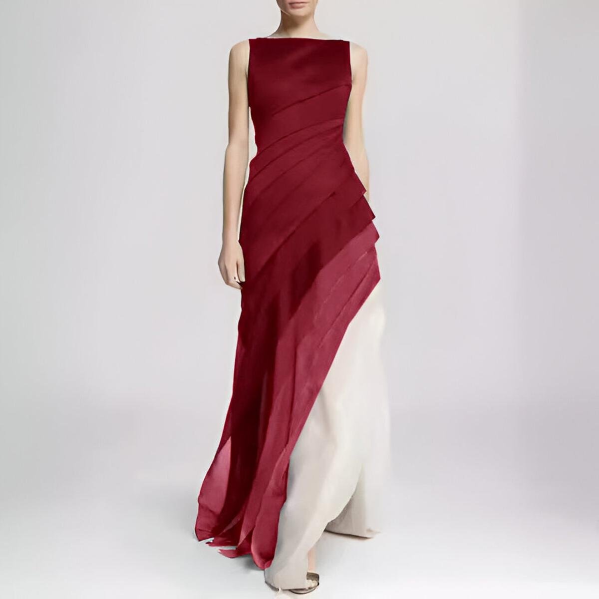 Sleeveless Satin Gown Maxi Dress - for Special Occasions 3