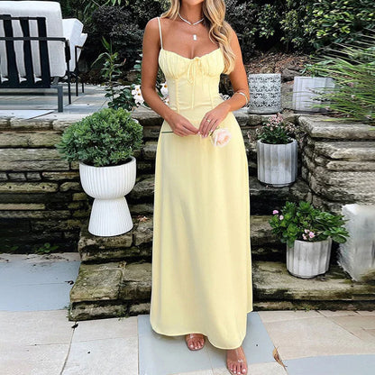 Sleeveless and Ruched Bodice Maxi Dress 2