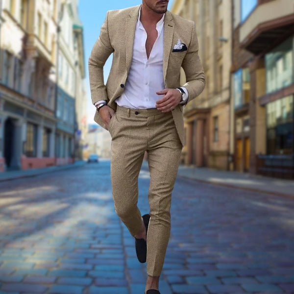 Men's Slim Fit Pastel Two-Piece Wedding Guest Suit