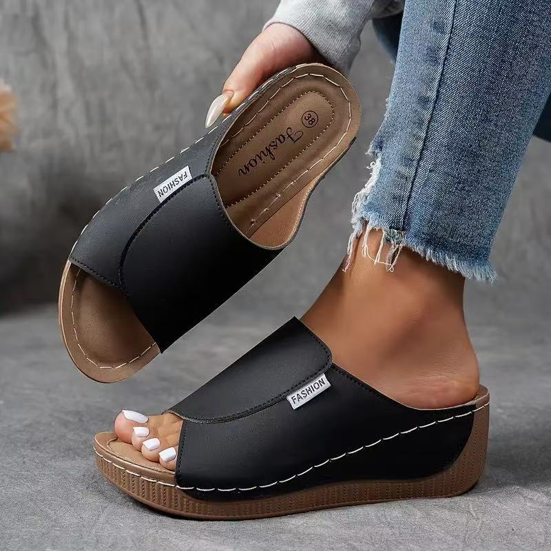 Slip-On Wedge Sandals with Open Toe for Women 3