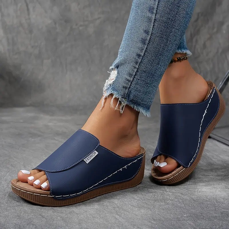 Slip-On Wedge Sandals with Open Toe for Women 7