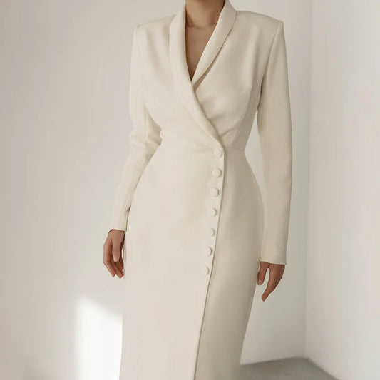 Sophia Minimalist Evening Dress – Elegant Long Sleeve Formal Gown 0