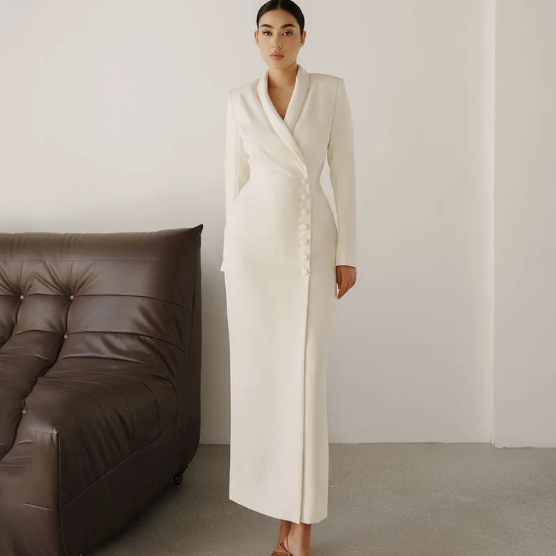 Sophia Minimalist Evening Dress – Elegant Long Sleeve Formal Gown 2