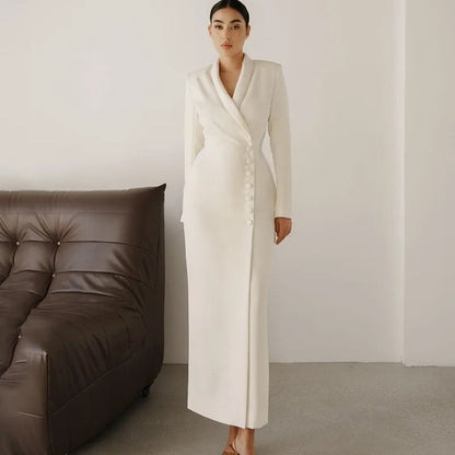 Sophia Minimalist Evening Dress – Elegant Long Sleeve Formal Gown 2