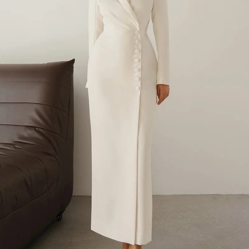 Sophia Minimalist Evening Dress – Elegant Long Sleeve Formal Gown 3