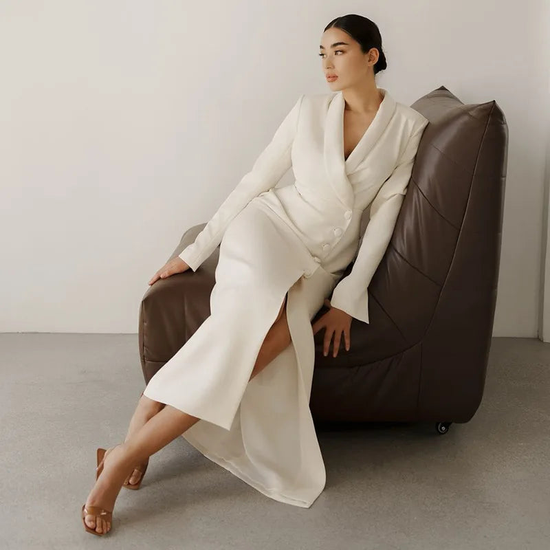 Sophia Minimalist Evening Dress – Elegant Long Sleeve Formal Gown 4