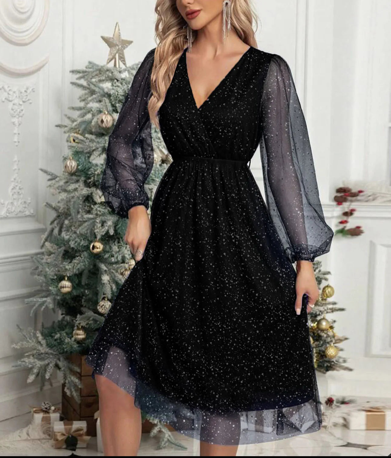 Sophia V-Neck Cocktail Dress – Elegant Slim Fit for Sophisticated Events 0