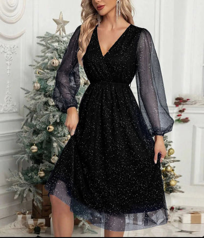 Sophia V-Neck Cocktail Dress – Elegant Slim Fit for Sophisticated Events 0