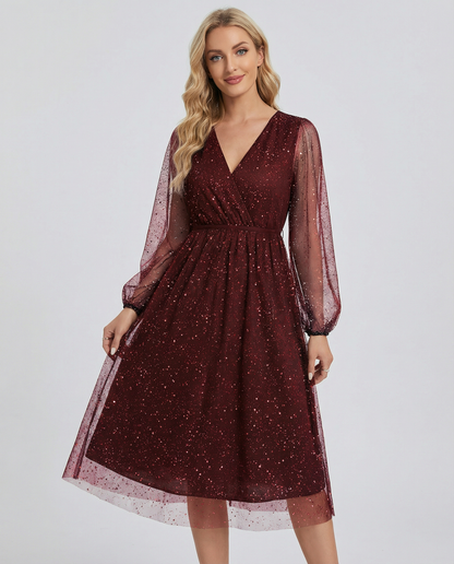 Sophia V-Neck Cocktail Dress – Elegant Slim Fit for Sophisticated Events 2