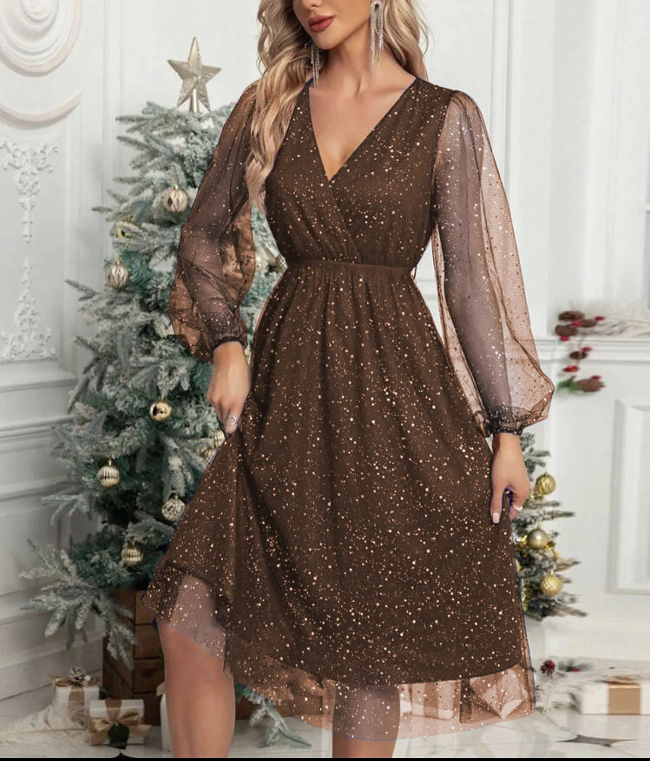 Sophia V-Neck Cocktail Dress – Elegant Slim Fit for Sophisticated Events 5