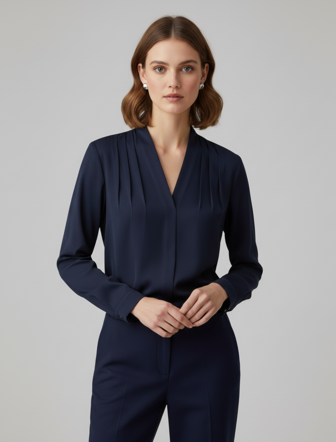 Sophia | Elegant Puff Sleeve Blouse with Tailored Waist - Lumina 1