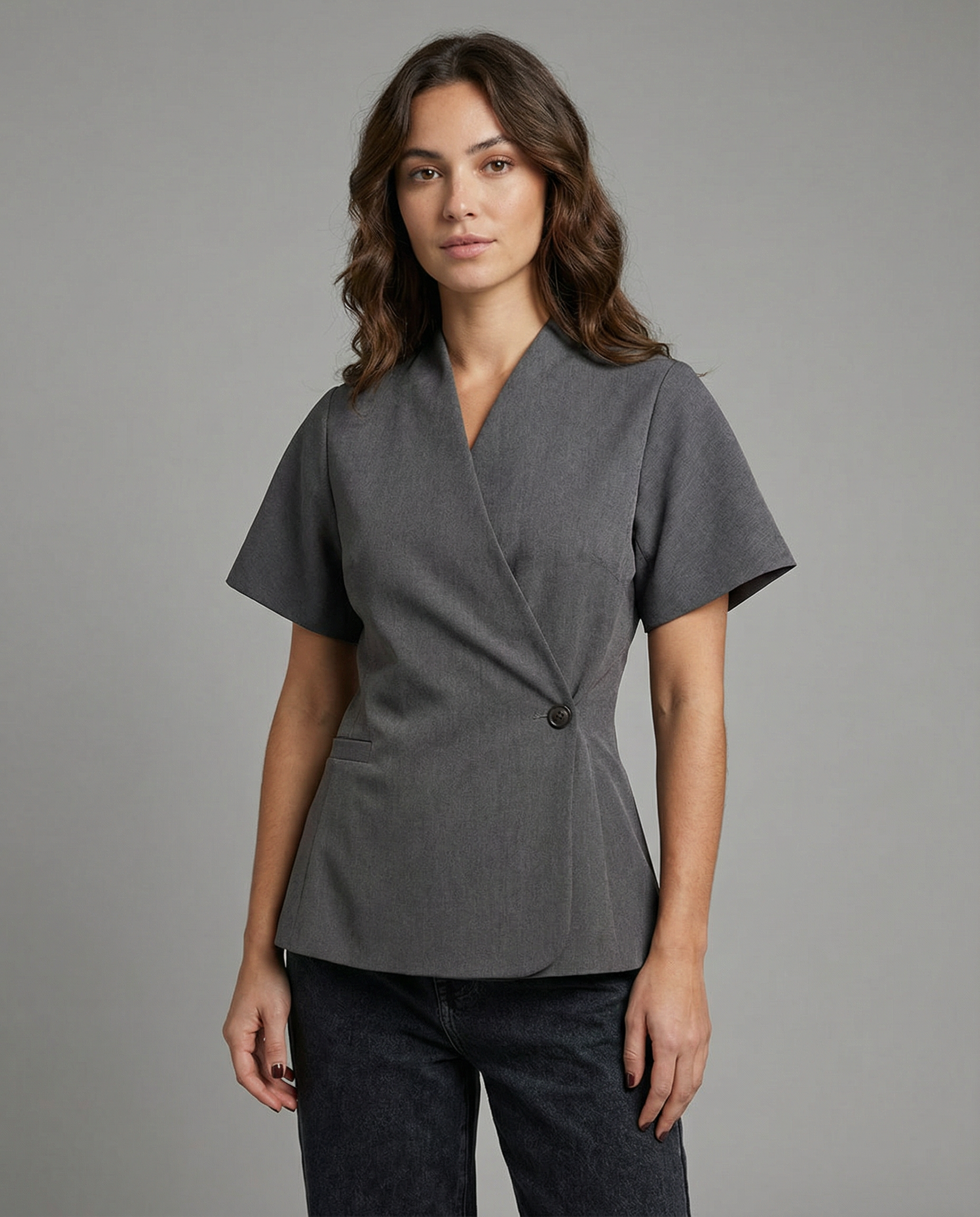 Spring Chic Women's Black Blazer – V-Neck Design for Effortless Elegance 2