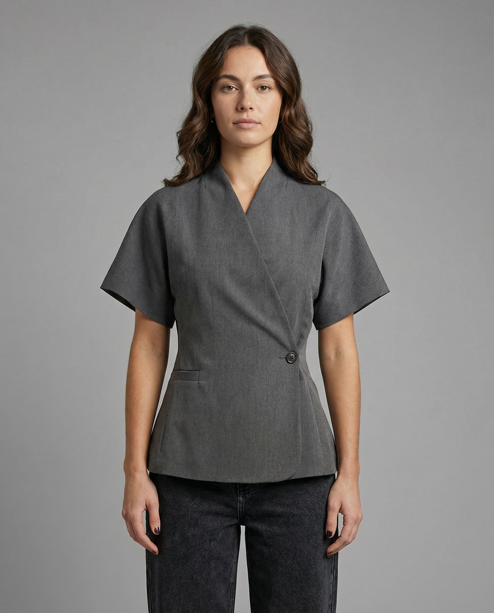 Spring Chic Women's Black Blazer – V-Neck Design for Effortless Elegance 3