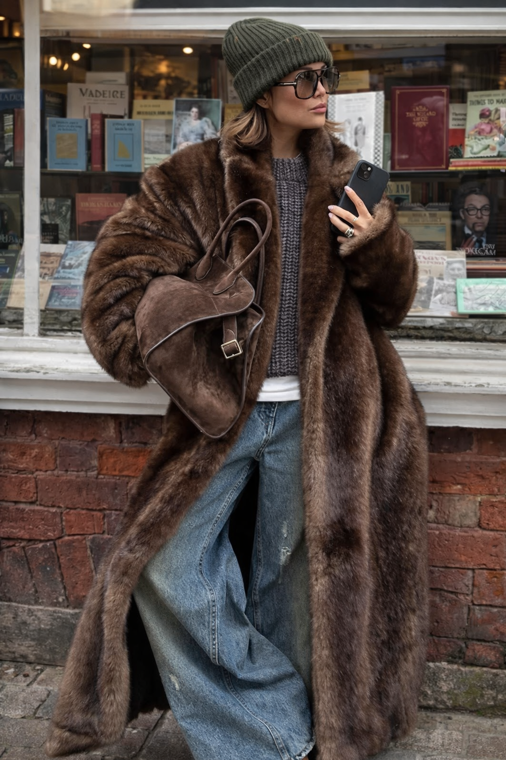 Women's Oversized Long Faux Fur Winter Coat