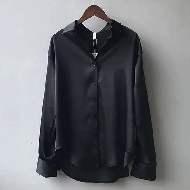 Stella | Elegant Satin Blouse with Classic Button-Down Design - Lumina 3