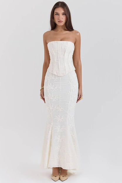 Strapless Embroidered Maxi Dress 1