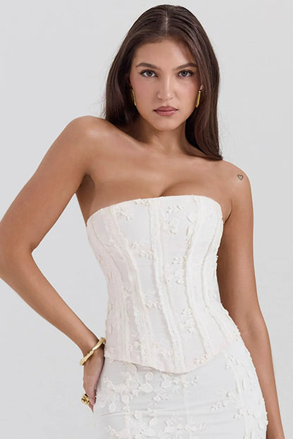 Strapless Embroidered Maxi Dress 2