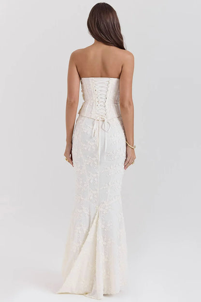 Strapless Embroidered Maxi Dress 4