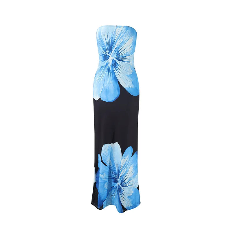 Strapless Floral Maxi Dress – Elegant Statement Evening Dress for Women 0