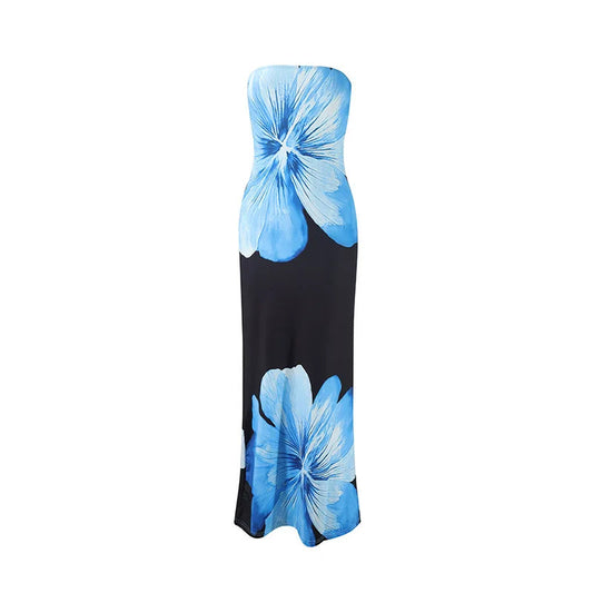 Strapless Floral Maxi Dress – Elegant Statement Evening Dress for Women 0