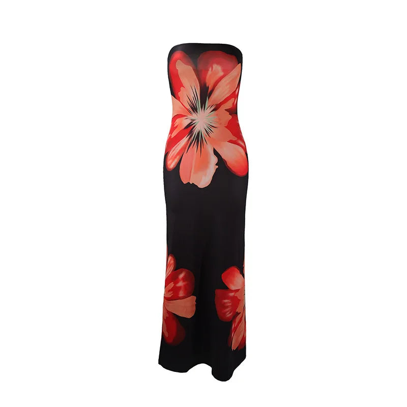 Strapless Floral Maxi Dress – Elegant Statement Evening Dress for Women 7