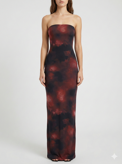 Strapless Printed Maxi Dress – Elegant Summer Evening Dress for Women 4