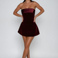 Strapless Wine Red Mini Dress 1