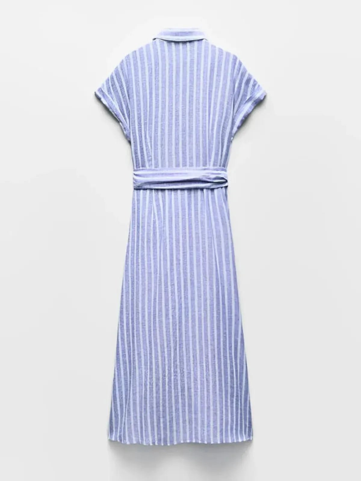 Striped Linen-Blend Maxi Dress with Belt 6