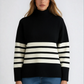 Striped Mock Neck Sweater 0