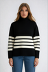 Striped Mock Neck Sweater 0