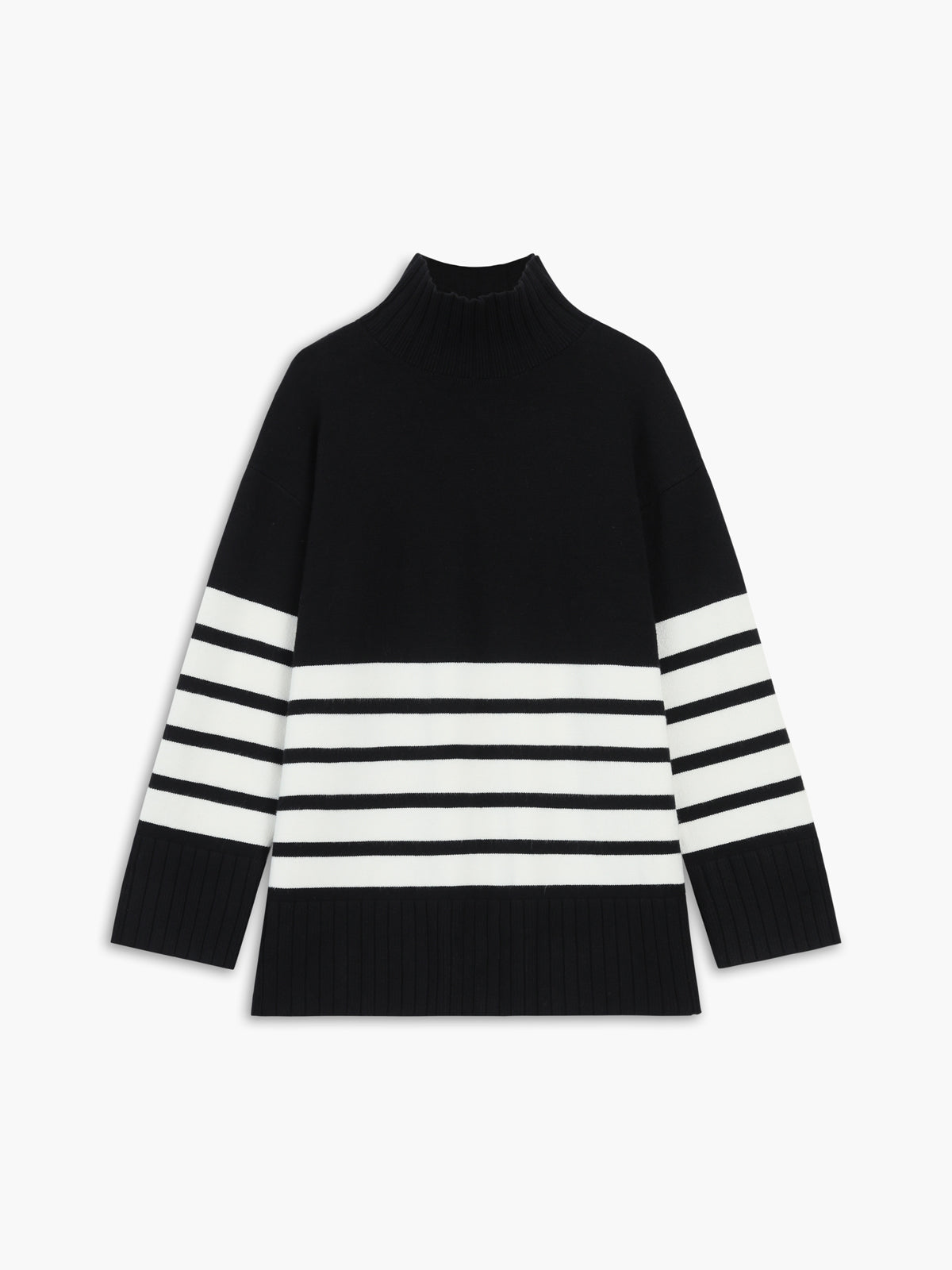 Striped Mock Neck Sweater 3