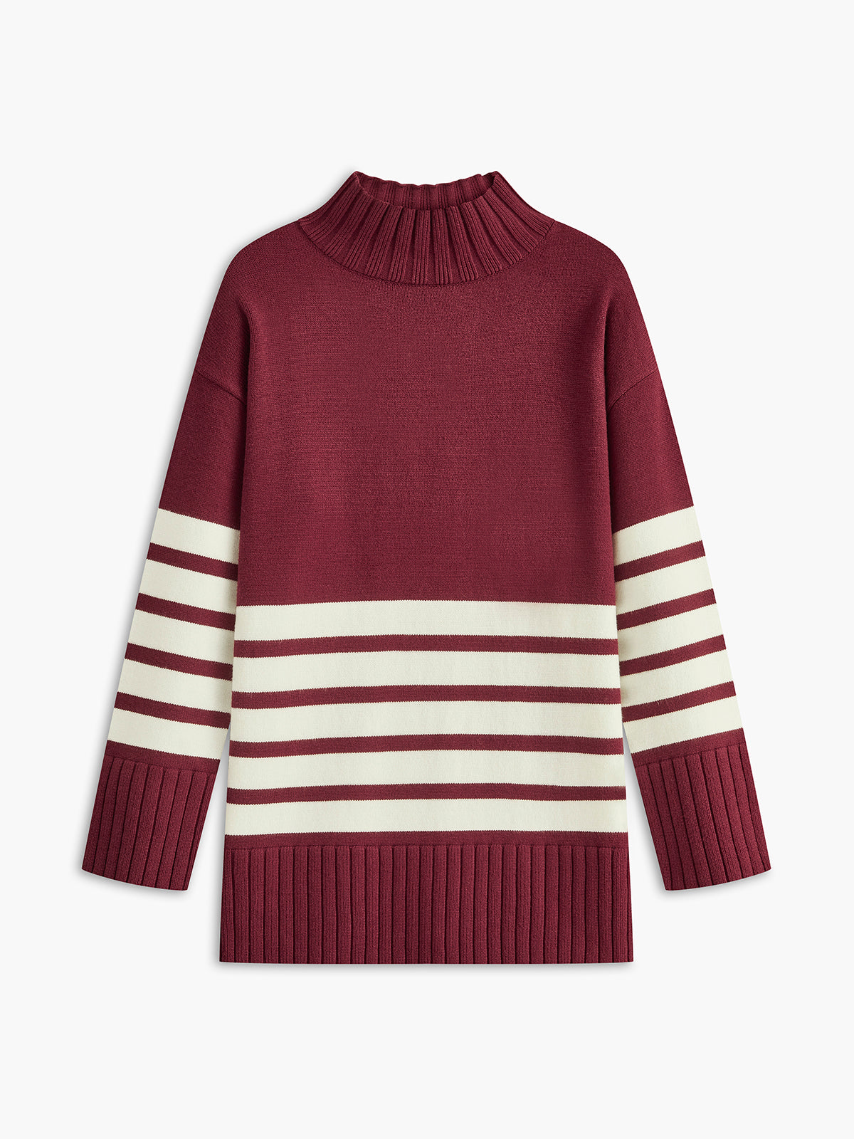 Striped Mock Neck Sweater 4