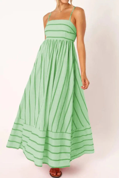Striped Strappy Maxi Dress 10