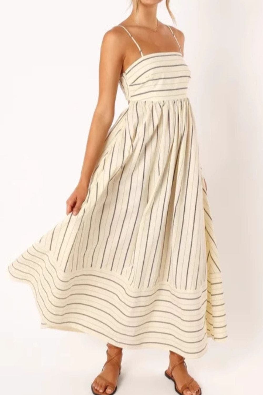 Striped Strappy Maxi Dress 11