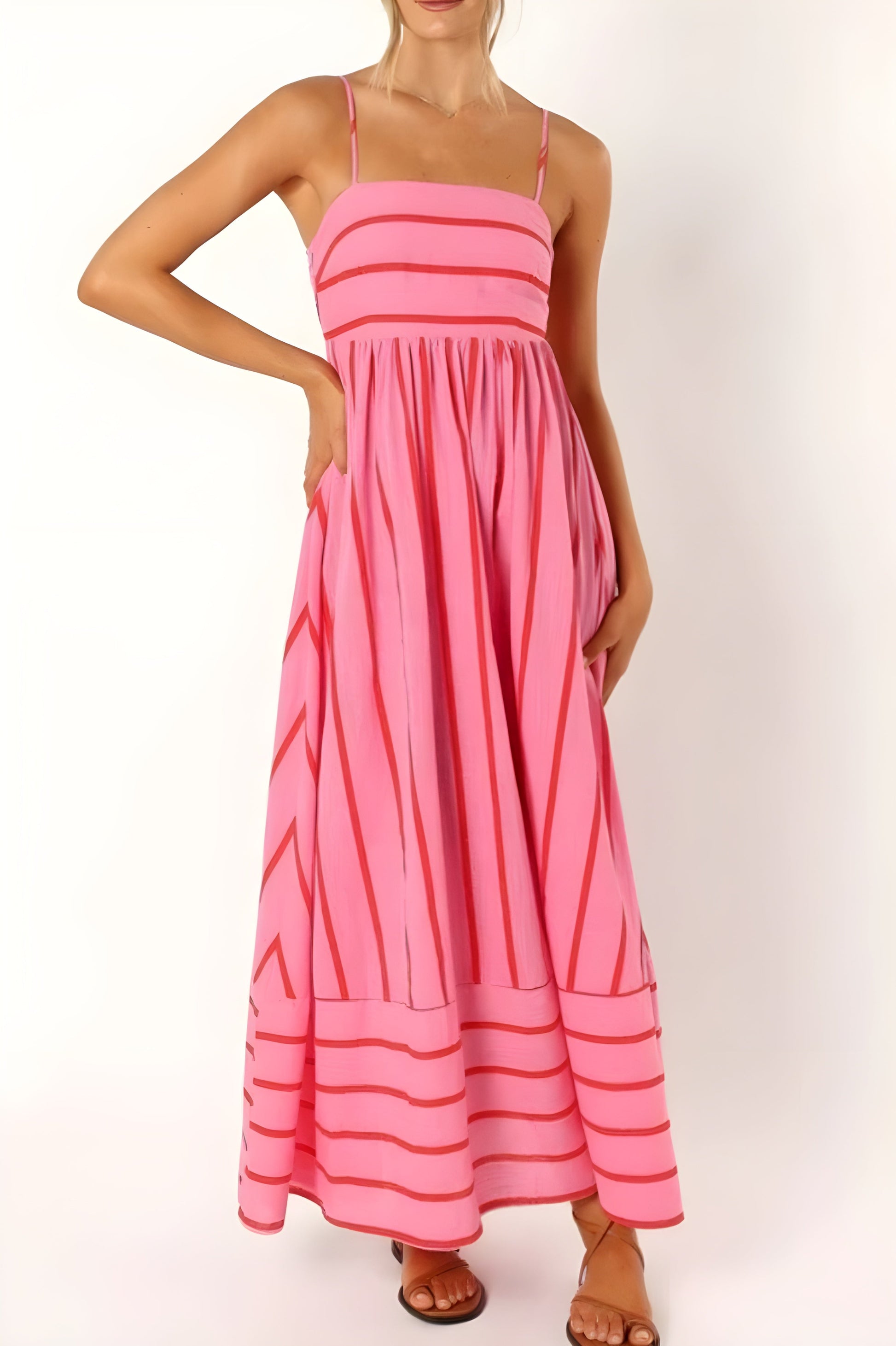 Striped Strappy Maxi Dress 2