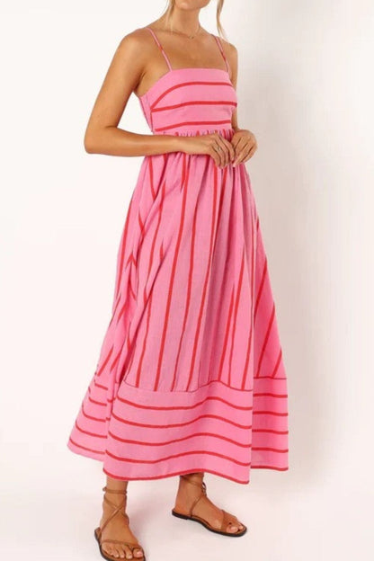 Striped Strappy Maxi Dress 3