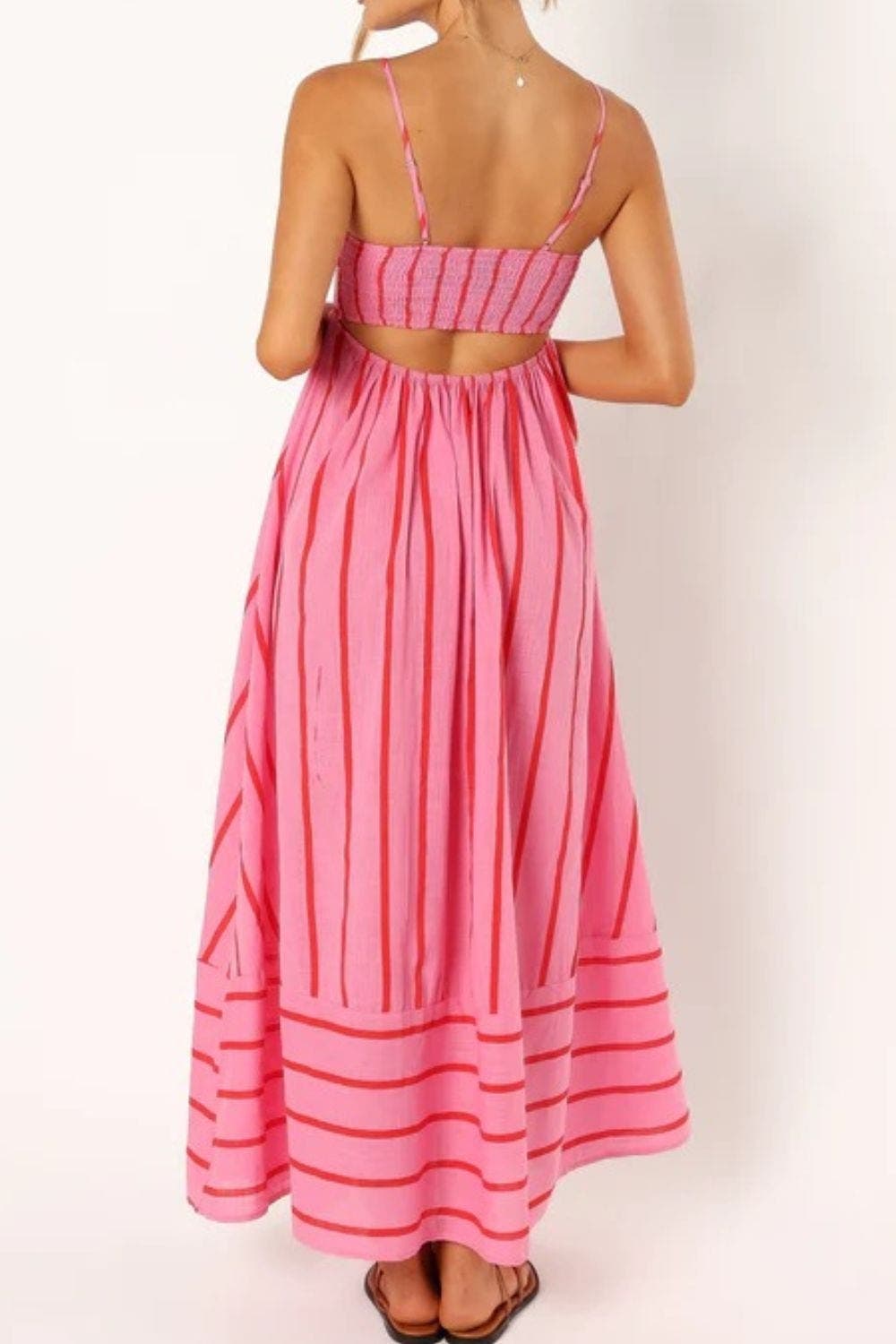 Striped Strappy Maxi Dress 4