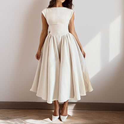 Structured Cap Sleeve Cocktail Midi Dress 2