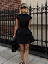 Structured High Neck Mini Dress 0