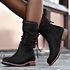 Studded Lace-Up Mid-Calf Boots with Low Heel for Women 5