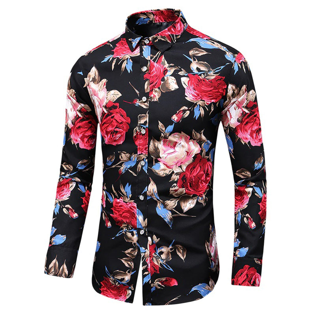 Stylish and Trendy Long Sleeve Floral Shirt for Men 0