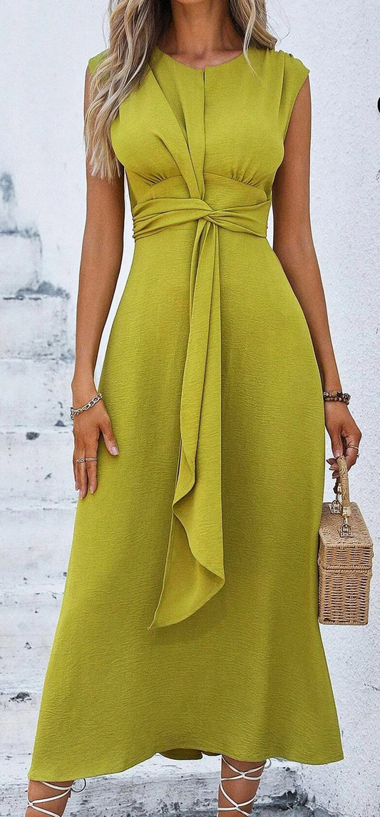 Summer Elegance White Dress – Sleeveless Belted Design for Versatile Summer Styling 1