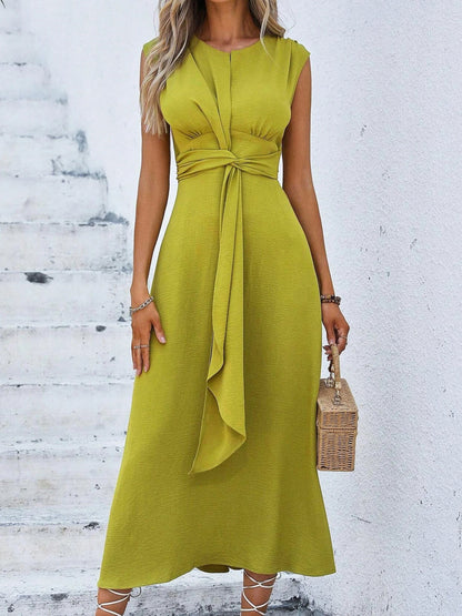 Summer Elegance White Dress – Sleeveless Belted Design for Versatile Summer Styling 11