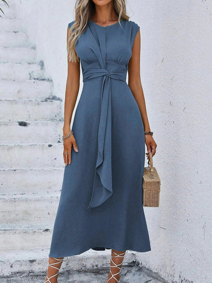 Summer Elegance White Dress – Sleeveless Belted Design for Versatile Summer Styling 9