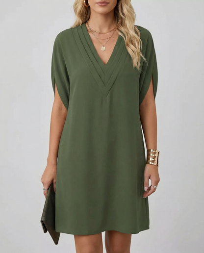 Summer V-Neck Dress – Elegant Multi-Layered Casual Outfit 2