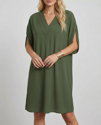 Summer V-Neck Dress – Elegant Multi-Layered Casual Outfit 3